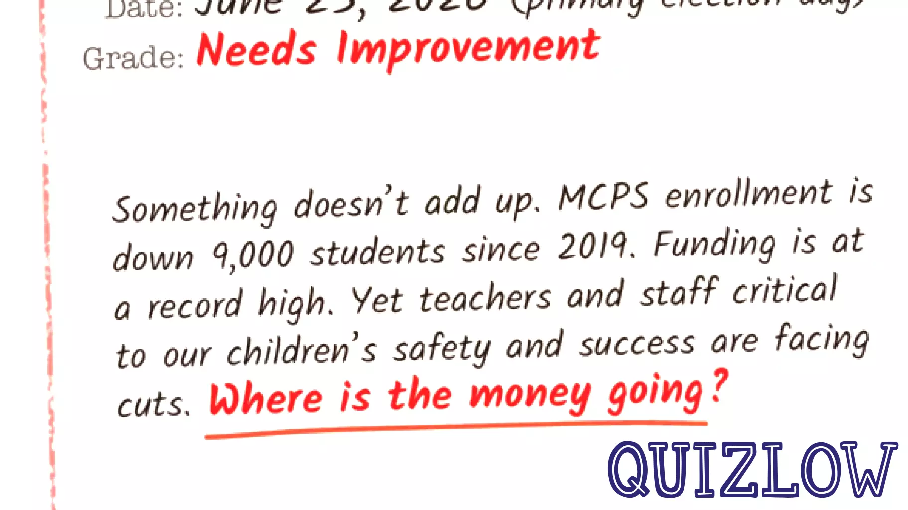 Glass's Education Mailer