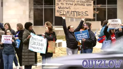Department of Education Employees Clean Out Desks After Layoffs